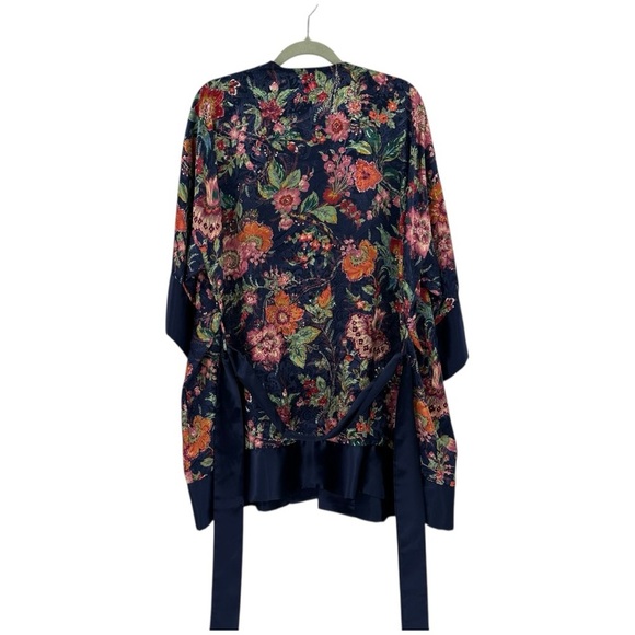 VINTAGE Victoria Secret Floral Printed Kimono Boho Chic Gold Label One Size - Picture 2 of 5
